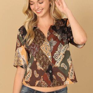 Olivaceous Paisley Shirt and Pants Set